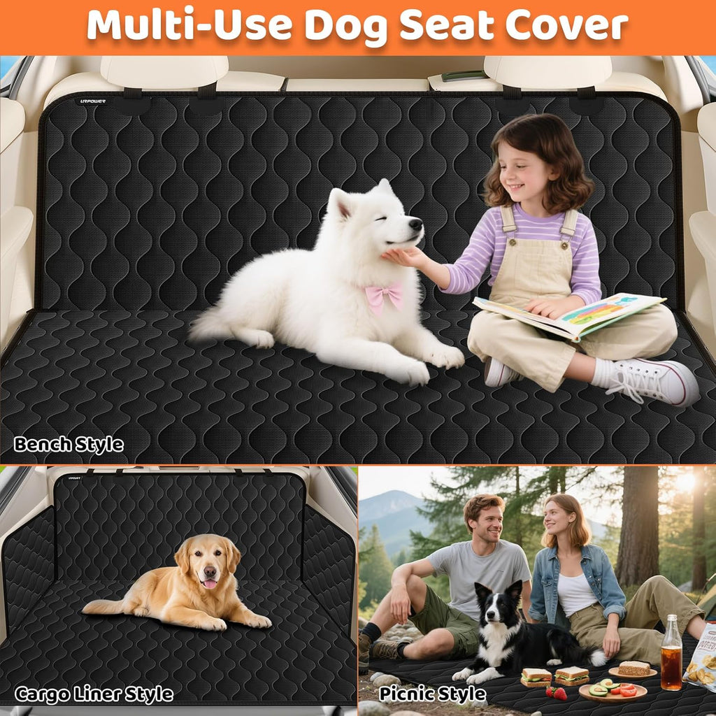 100% Waterproof Pet Seat Cover Car Seat Cover for Pets - Scratch Proof & Nonslip Backing & Hammock, Quilted, Padded, Durable Pet Seat Covers for Cars Trucks and Suvs