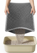 Cat Litter Mat, 15X24 Inch Litter Box Mat,Honeycomb Double Layer Trapping Litter Mat Design,Waterproof Urine Proof Kitty Litter Mat,Easy Clean Scatter Control (Grey, 15X24 Inch (Pack of 1))
